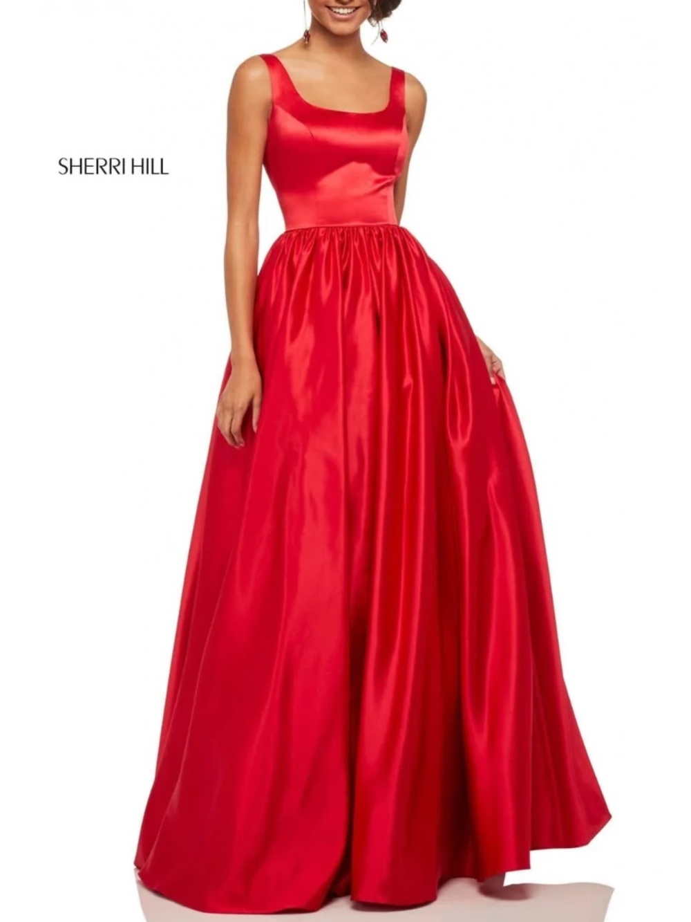 Sherri Hill 52813 Satin Gown in Red Sz. 6